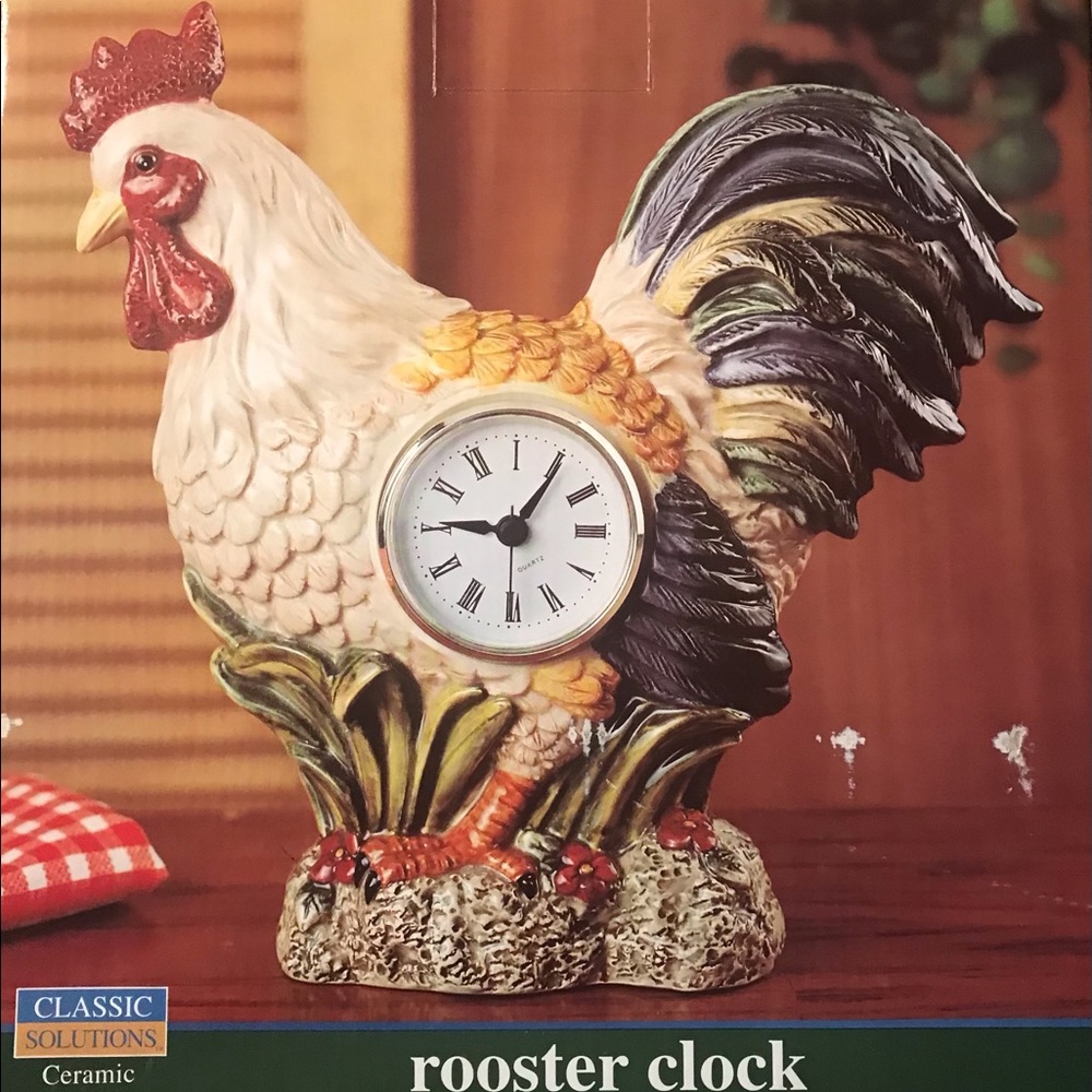 Rooster Clock - Never Opened - Still in original box with original sealing.